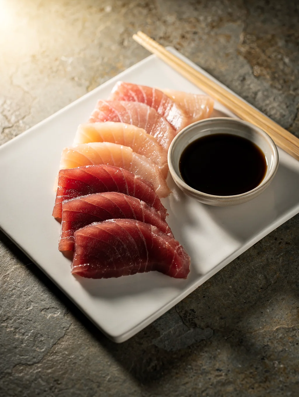 Delicate raw fish crudo seasoned with citrus and sea salt