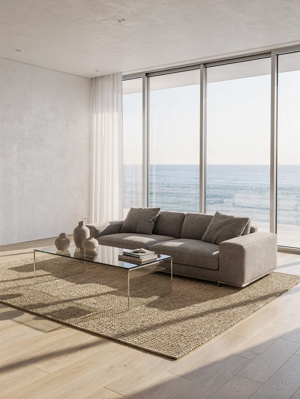 Elegant coastal haven suite with natural stone interior design