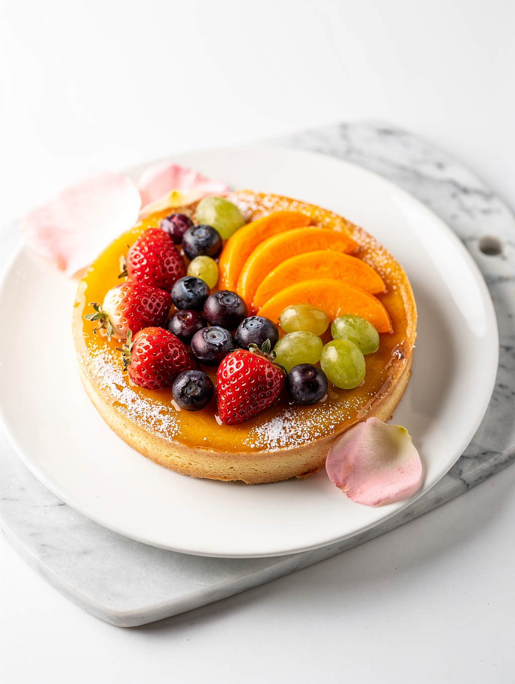 Dessert featuring orchard fruits and wild local honey